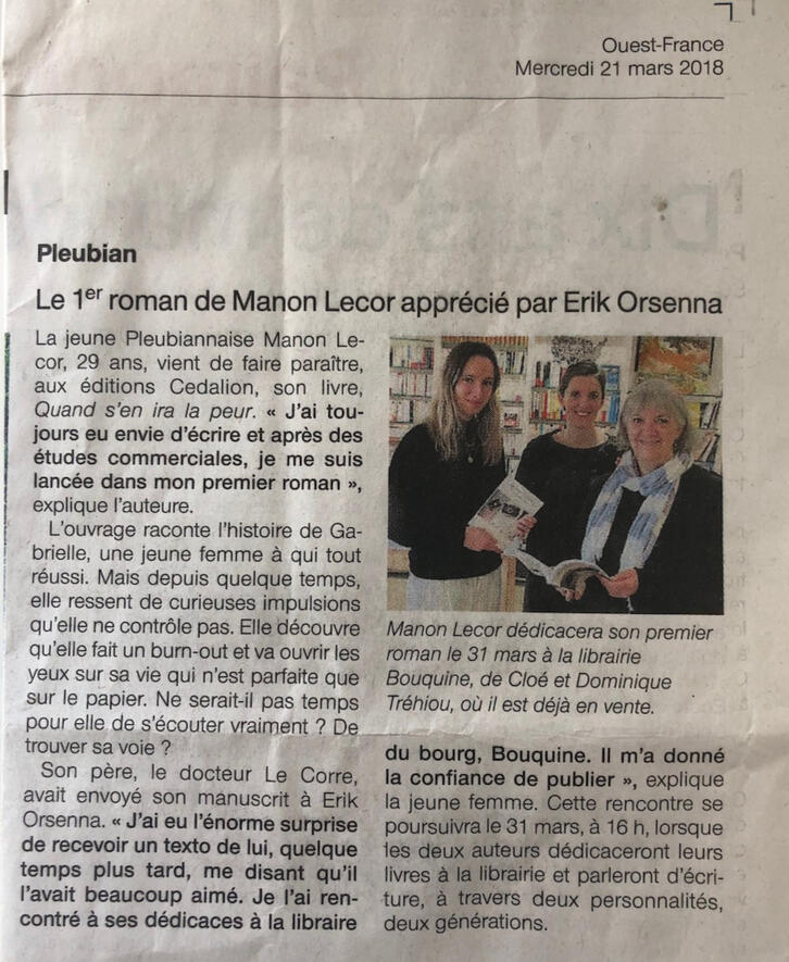 Ouest France 2018 Manon Lecor Ouest France 2018 Manon Lecor